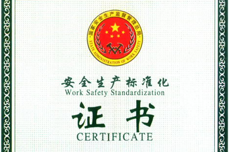 集團(tuán)取得安全生產(chǎn)標(biāo)準(zhǔn)化三級(jí)企業(yè)證書